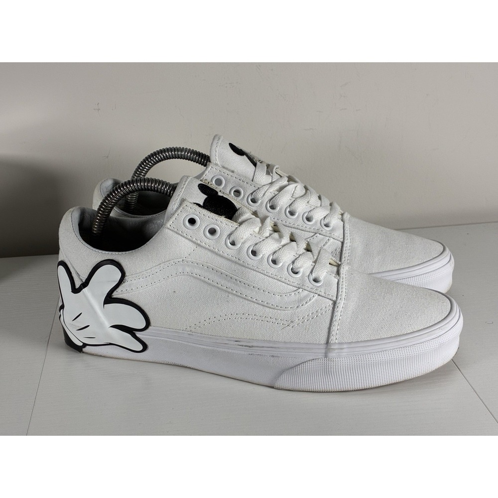 Vans Old Skool Mickey Mouse Hands White Men  Size 8 Canvas